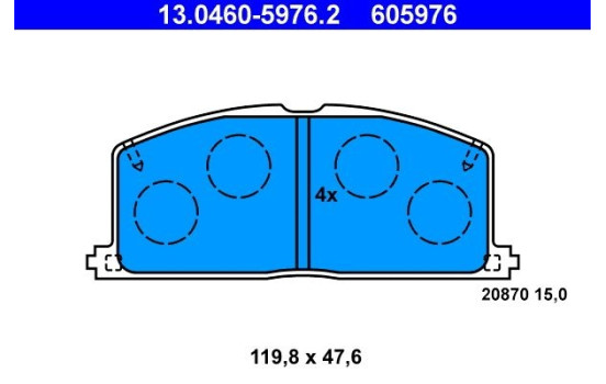 Juego de pastillas de freno 13.0460-5976.2 ATE, Imagen 2
