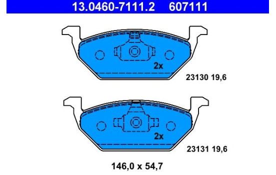 Juego de pastillas de freno 13.0460-7111.2 ATE, Imagen 3