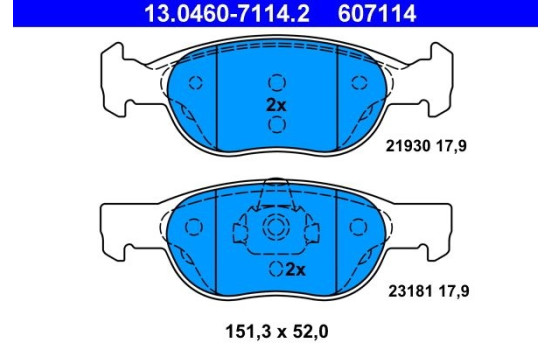 Juego de pastillas de freno 13.0460-7114.2 ATE