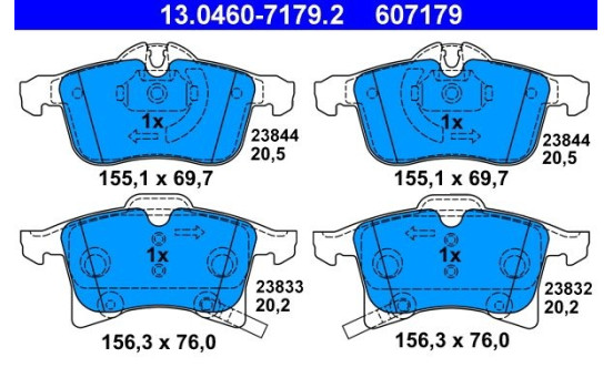 Juego de pastillas de freno 13.0460-7179.2 ATE, Imagen 2