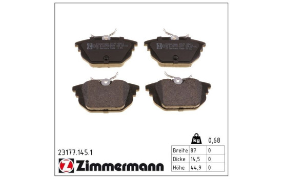 Juego de pastillas de freno 23177.145.1 Zimmermann, Imagen 2