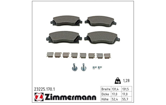 Juego de pastillas de freno 23225.170.1 Zimmermann, Imagen 2