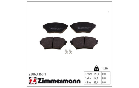 Juego de pastillas de freno 23863.160.1 Zimmermann, Imagen 2