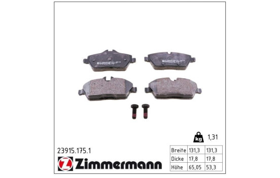 Juego de pastillas de freno 23915.175.1 Zimmermann, Imagen 2