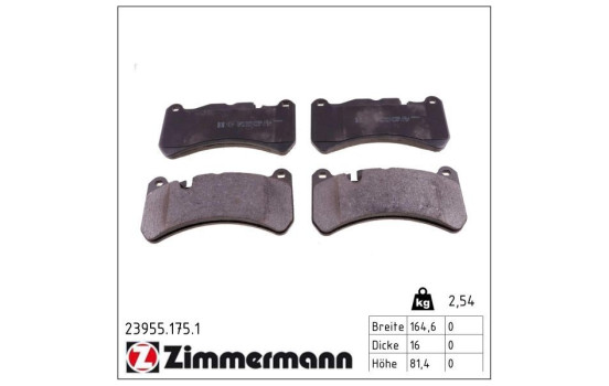 Juego de pastillas de freno 23955.175.1 Zimmermann, Imagen 2