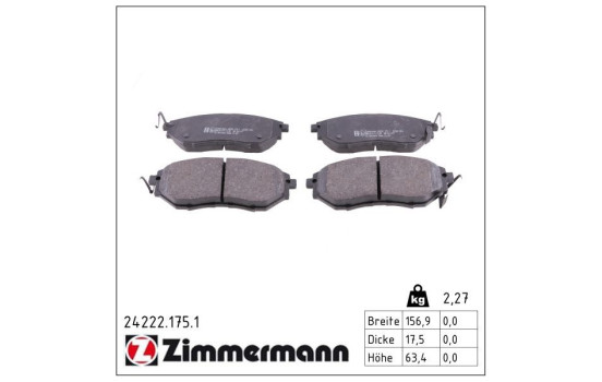 Juego de pastillas de freno 24222.175.1 Zimmermann, Imagen 2