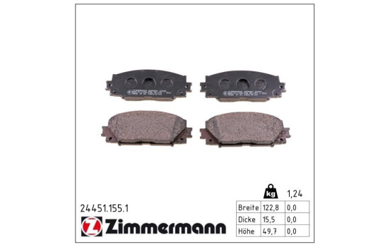 Juego de pastillas de freno 24451.155.1 Zimmermann, Imagen 2