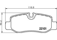 Juego de pastillas de freno 8DB 355 021-761 Hella