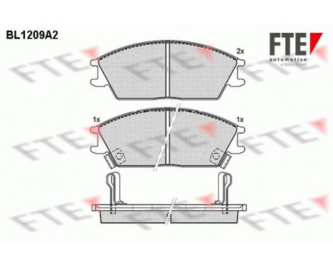 Juego de pastillas de freno BL1209A2 FTE