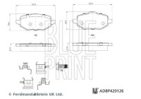 Juego de pastillas de freno, freno de disco ADBP420126 Blue Print
