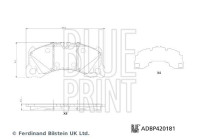 Juego de pastillas de freno, freno de disco ADBP420181 Blue Print