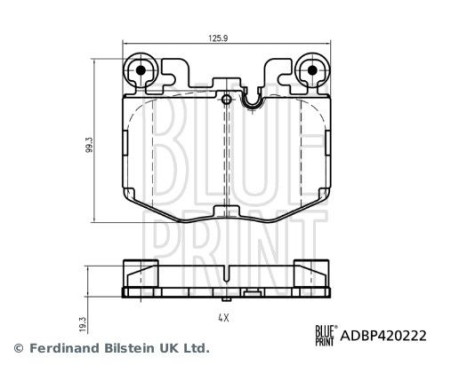 Juego de pastillas de freno, freno de disco ADBP420222 Blue Print