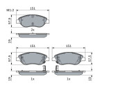Juego de pastillas de freno, freno de disco BP2302 Bosch