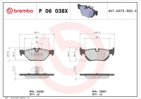 Juego de pastillas de freno, freno de disco BREMBO XTRA LINE P 06 038X