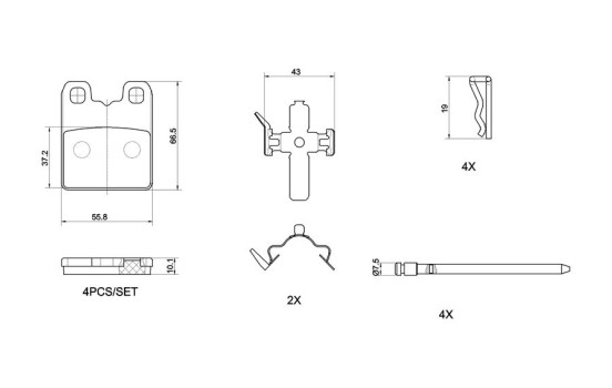 Juego de pastillas de freno, freno de disco P 23 201 Brembo