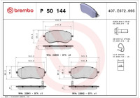 Juego de pastillas de freno, freno de disco P 50 144 Brembo