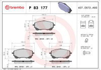 Juego de pastillas de freno, freno de disco P 83 177 Brembo