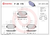 Juego de pastillas de freno, freno de disco P23170 Brembo