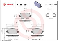Juego de pastillas de freno, freno de disco P59097 Brembo