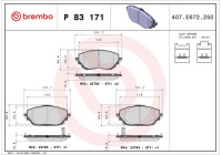 Juego de pastillas de freno, freno de disco P83171 Brembo