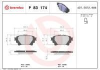Juego de pastillas de freno, freno de disco P83174 Brembo