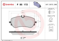 Juego de pastillas de freno, freno de disco P85172 Brembo
