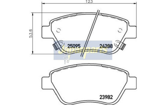 Juego de pastillas de freno, freno de disco PA-0400AF Japanparts, Imagen 2