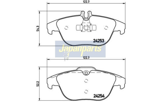 Juego de pastillas de freno, freno de disco PP-0505AF Japanparts, Imagen 2