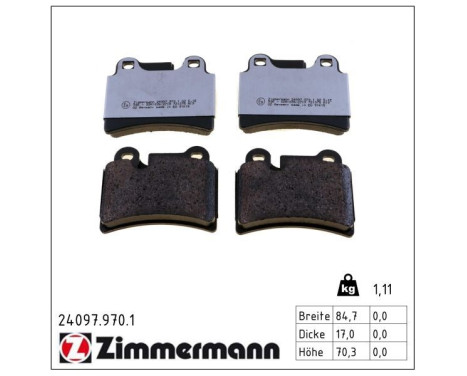 Juego de pastillas de freno, freno de disco rd:z 24097.970.1 Zimmermann