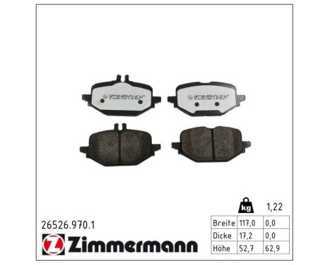 Juego de pastillas de freno, freno de disco rd:z 26526.970.1 Zimmermann