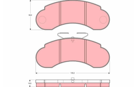 Juego de pastillas de freno GDB1114 TRW, Imagen 2