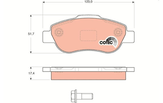 Juego de pastillas de freno GDB1589 TRW, Imagen 2