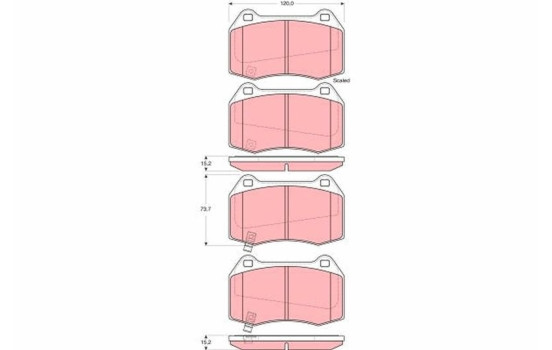 Juego de pastillas de freno GDB3381 TRW, Imagen 2