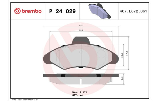 Juego de pastillas de freno P 24 029 Brembo, Imagen 2