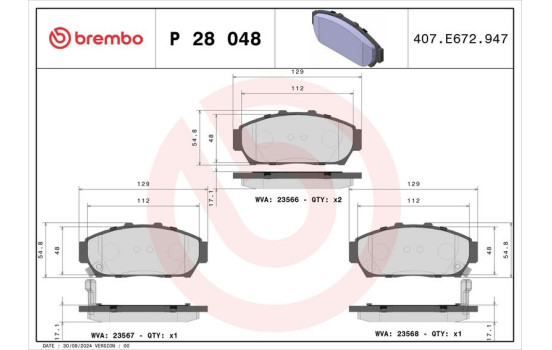 Juego de pastillas de freno P 28 048 Brembo, Imagen 2
