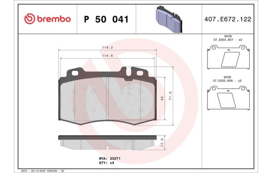 Juego de pastillas de freno P 50 041 Brembo, Imagen 2