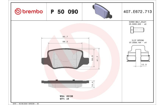 Juego de pastillas de freno P 50 090 Brembo, Imagen 2