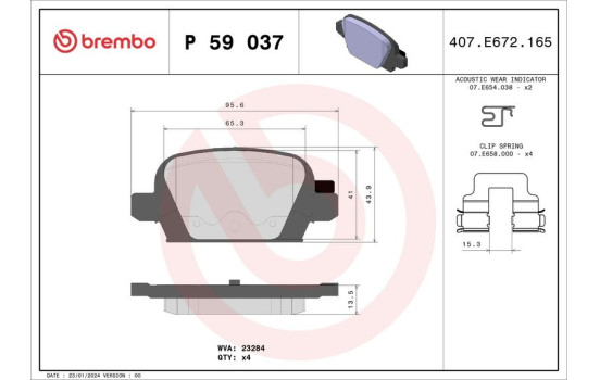 Juego de pastillas de freno P 59 037 Brembo, Imagen 2