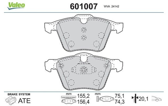 PASTILLA DE FRENO 601007 Valeo