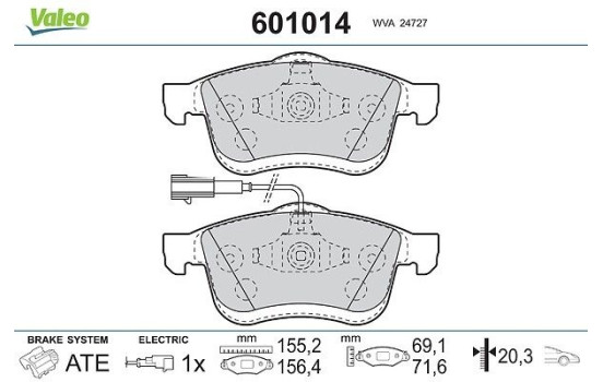 PASTILLA DE FRENO 601014 Valeo