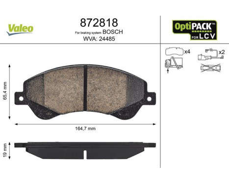 PASTILLAS DE FRENO FORD TRANSIT (06) 872818 Valeo