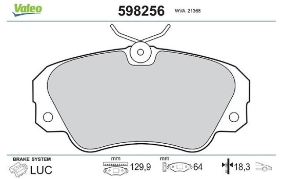 PASTILLAS DE FRENO OPEL 598256 Valeo