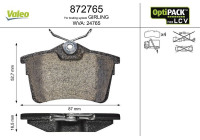 RELLENO DE PASTILLAS DE FRENO CITROEN BERLINGO 872765 Valeo