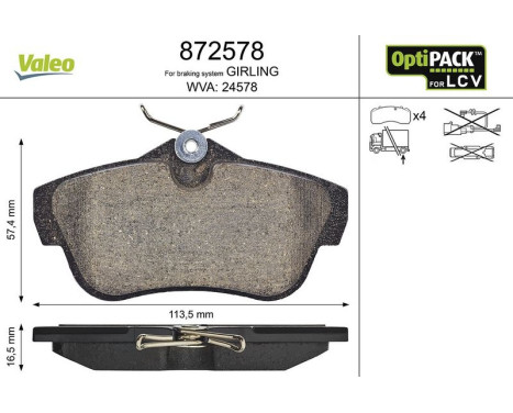 RELLENO DE PASTILLAS DE FRENO CITROEN JUMPY (0 872578 Valeo