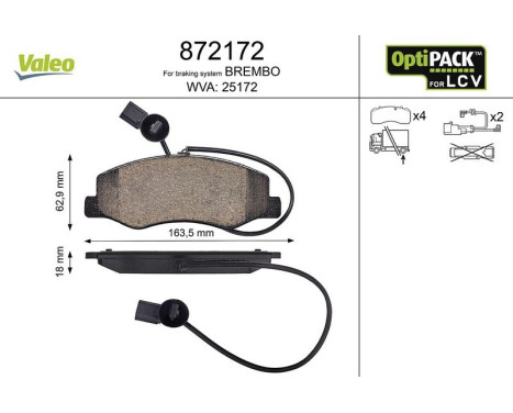 RELLENO DE PASTILLAS DE FRENO RENAULT MASTER (1) 872172 Valeo