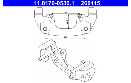 Soporte, pinza de freno 11.8170-0530.1 ATE