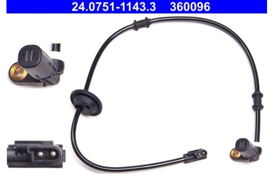 Sensor ABS 24.0751-1143.3 ATE, Imagen 2
