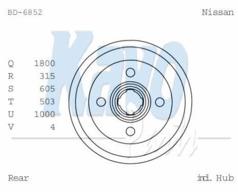 Tambor de freno BD-6852 Kavo parts