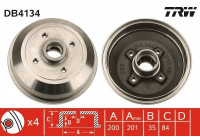 Tambor de freno DB4134 TRW