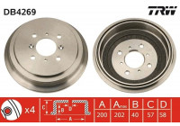 Tambor de freno DB4269 TRW